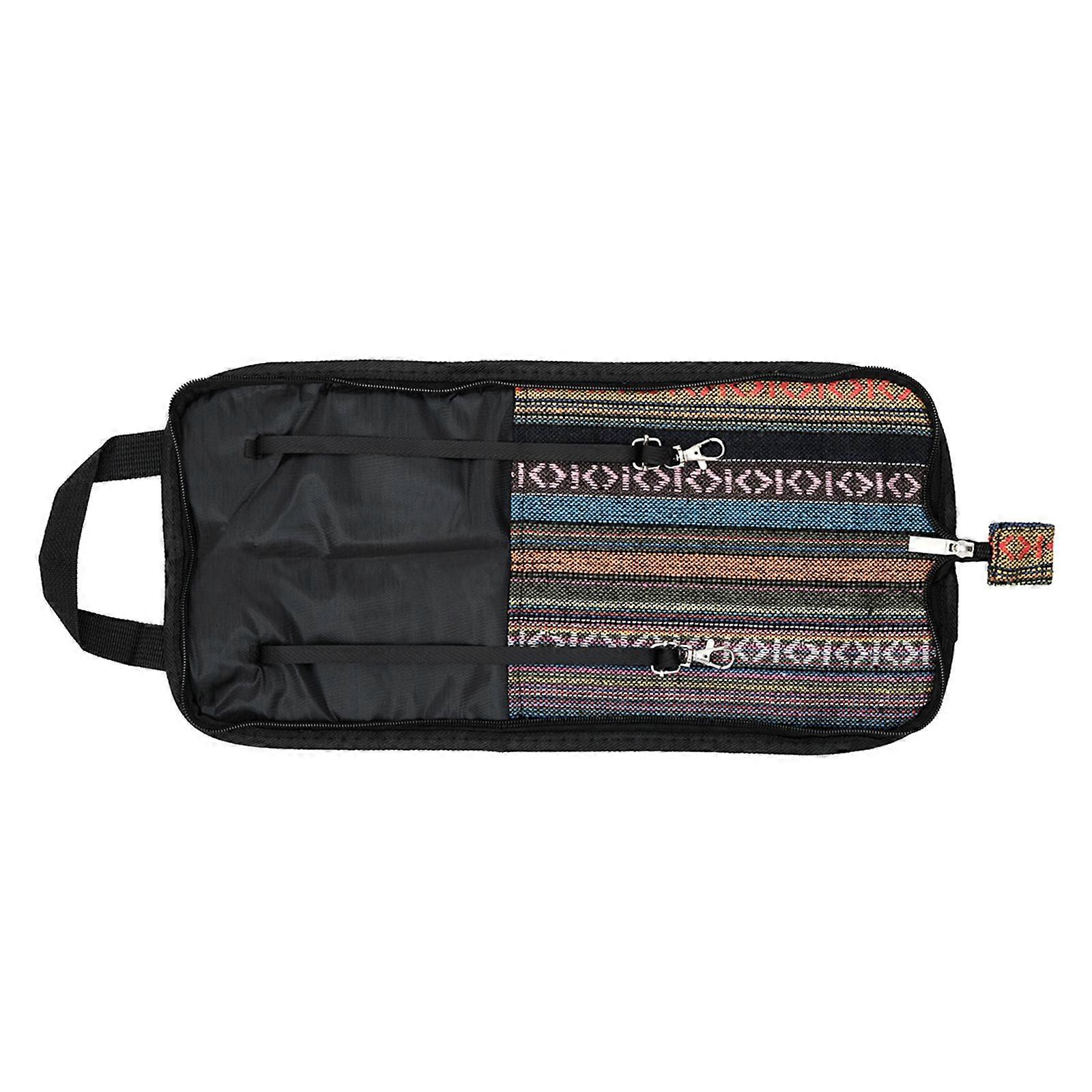 Portable Drum Stick Bag Ethnic Style Drumstick Case Hangings Bag Percussions Drum Accessorys Case for Drummers, Beginners Multicolor