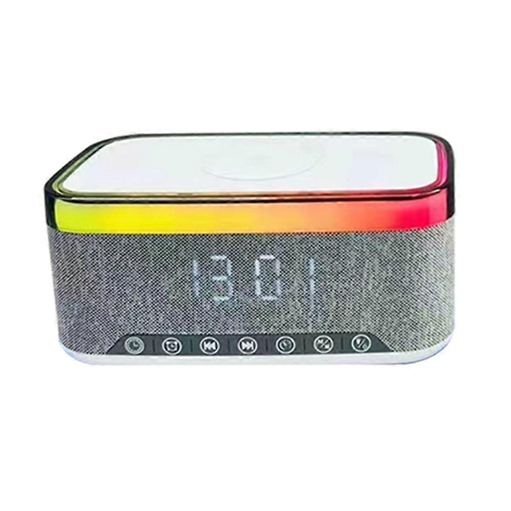 Bluetooth Speaker with Charging LED and Alarm Clock- White