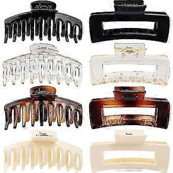 w Glossy 8 Pack Large Hair Clips, Non-slip Hair Clips, Claw Hair Clips, For Thick And Thin Hair, Women's Hair Styling Accessories, 2 Sty