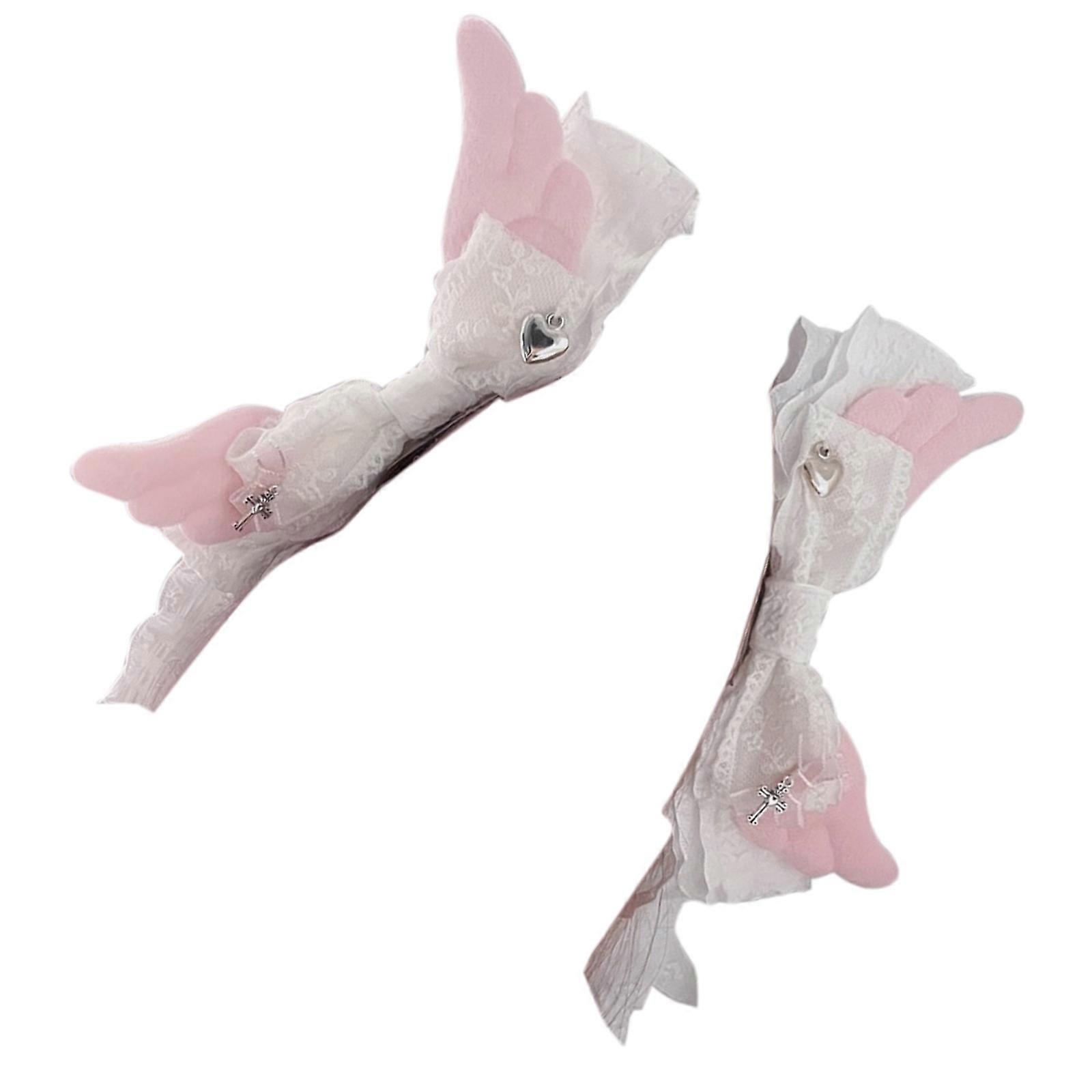 Hårspenne med vinge · Balletcore · Store sløyfer · Flat klips · Balletcore hjerteformede hårnålssløyfer · Elegant hårspenne for hårbuker · Flerfarget