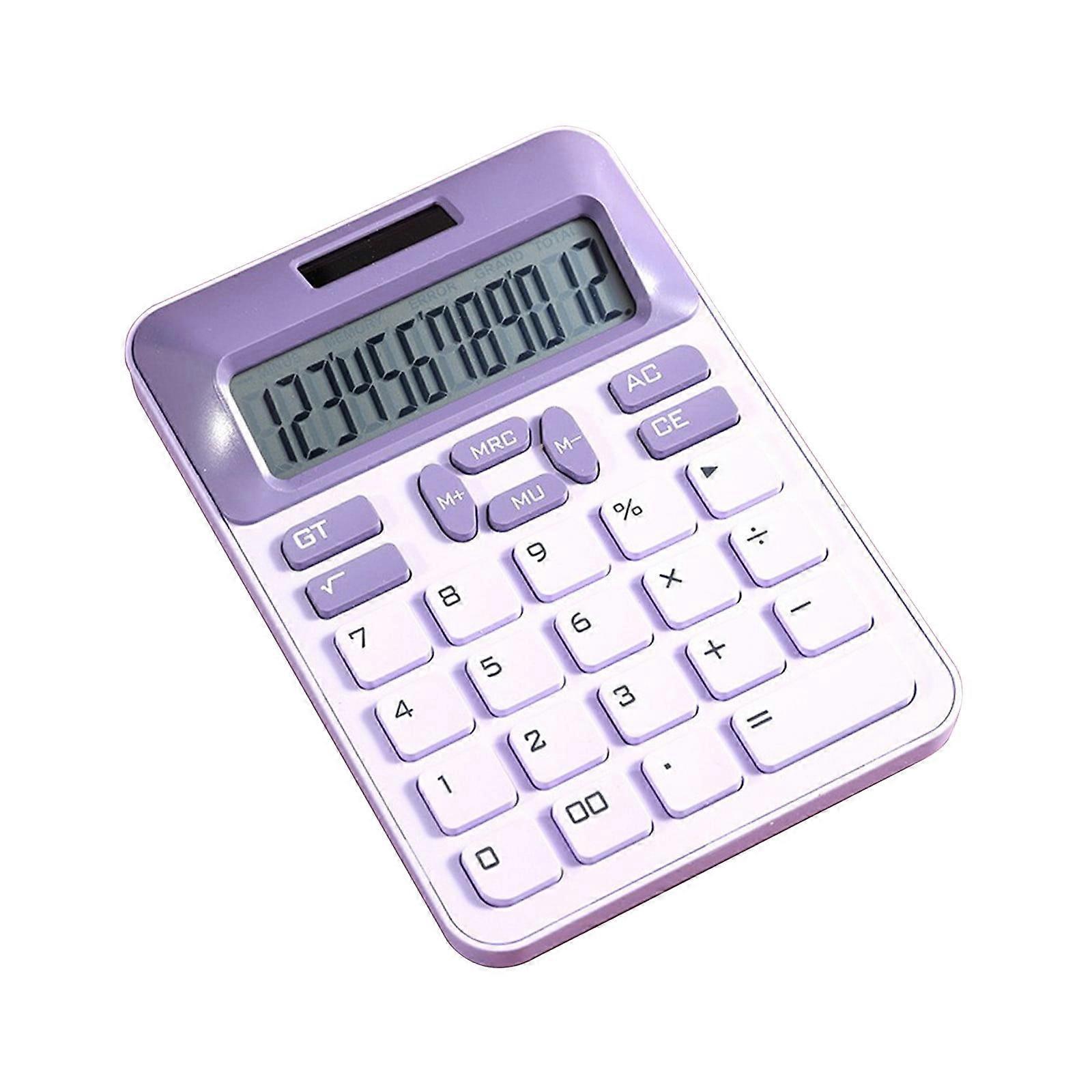 Tahtuvzn 12-digit Solar/Battery Calculator, Large Buttons, Portable for Study, Business, Office, Compatible with Student Supplies