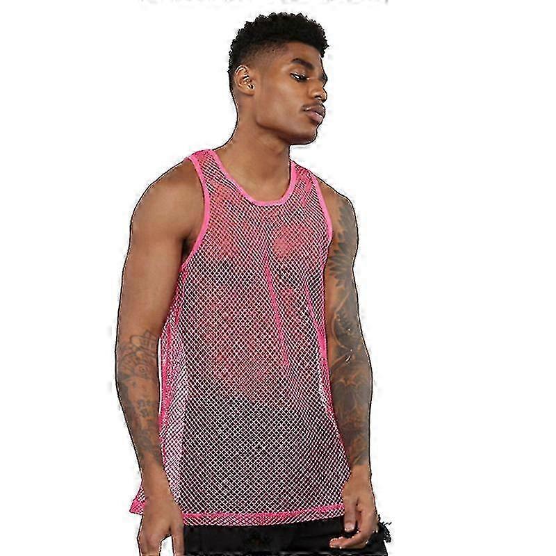 Men's See Through Mesh Undershirt - Comfortable Fishnet Tee for Layering