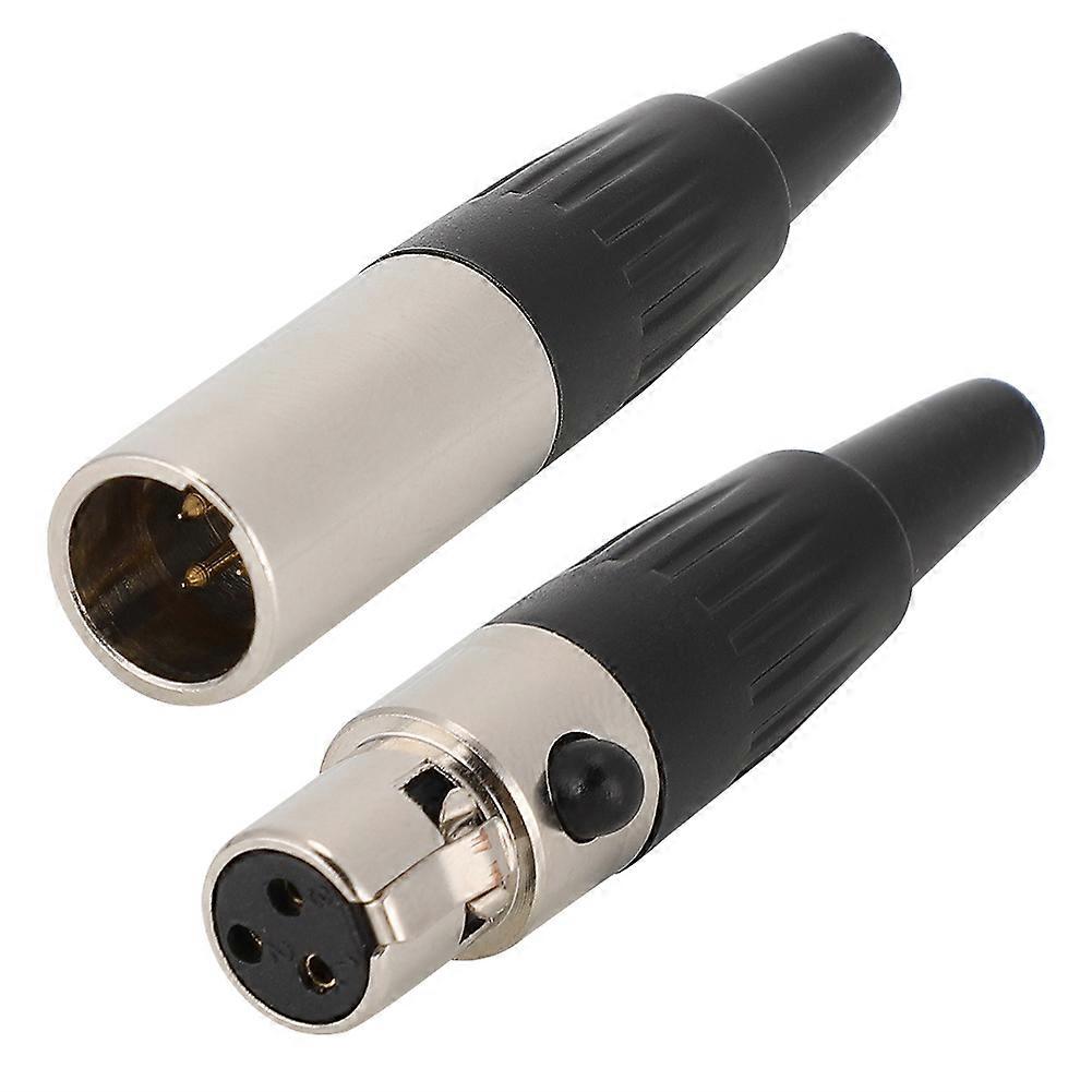 1 Pair Pure Copper Casing Pins 3 Core MINI XLR Connector DIY Audio Cable Welding Plug