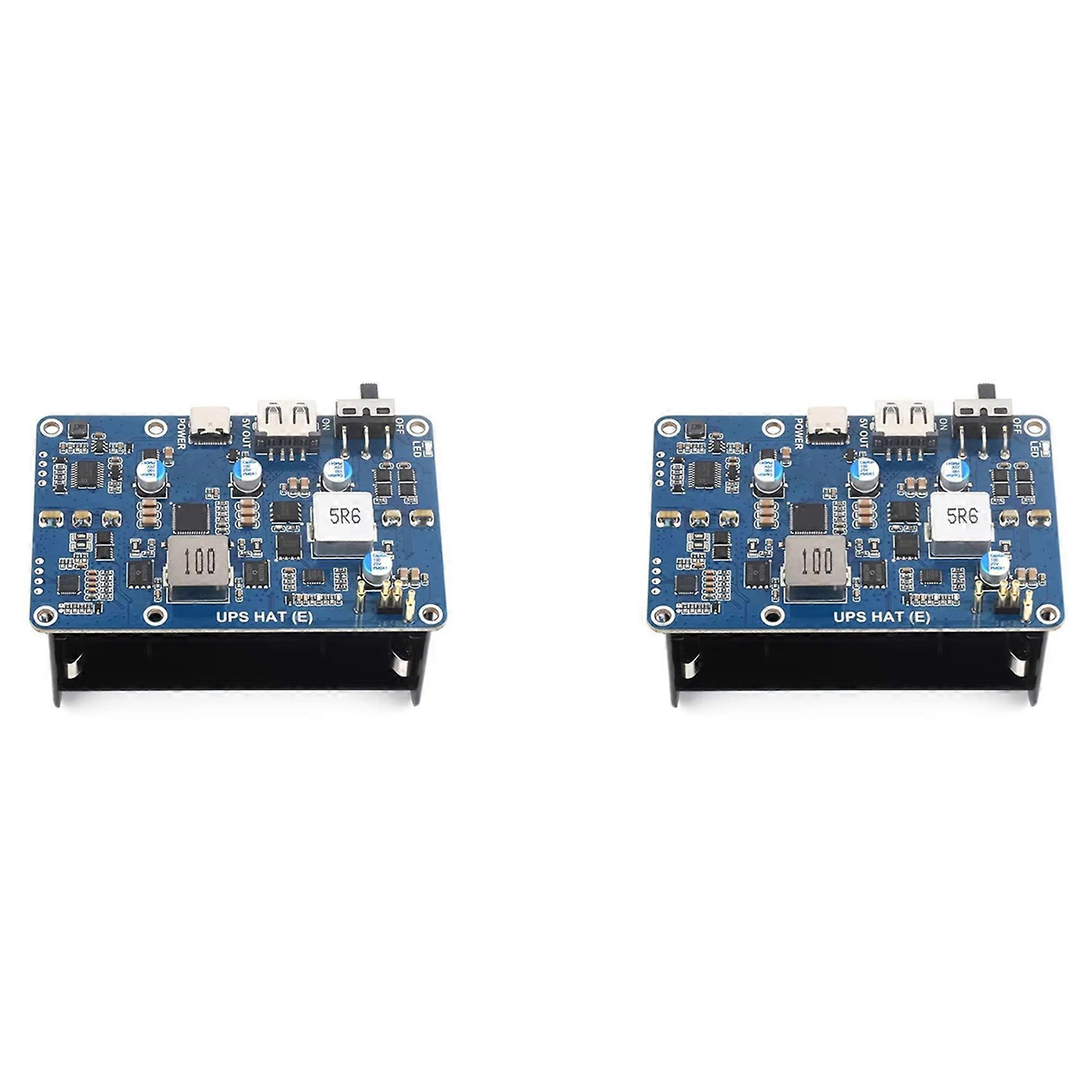 2X UPS HAT (E) for Raspberry Pi 5/4B/3B+, Bi-Directional Fast Charging, 5V 6A Output, Pogo Pins Connector
