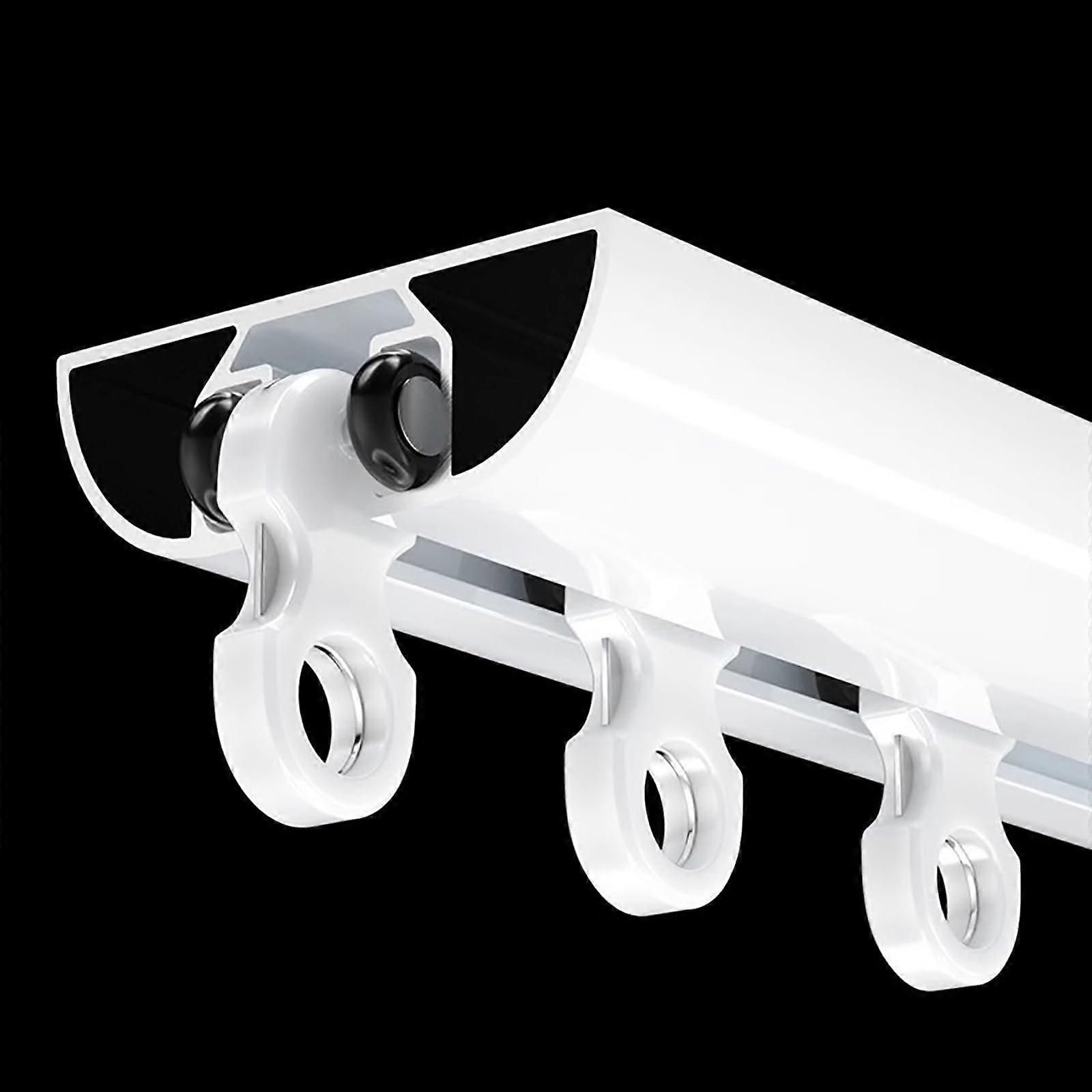 White Ceiling Mount Sliding Curtain Track Rail for Room Divider or Shower, 3.2m Extra Long