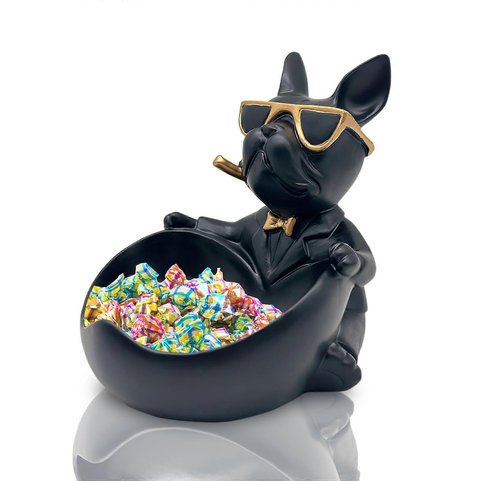 Candy Bowl Resin Statue with Heart Key Holder for Office Desk or Entryway Decor