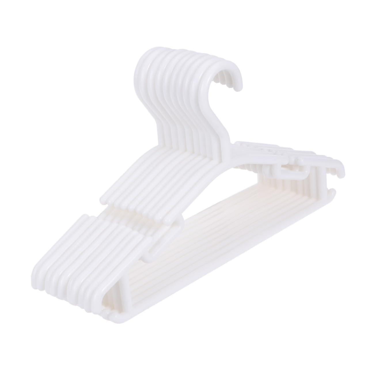 10pcs Space Saving Closet Hangers Non Slip Heavy Duty Clothes Hooks for Wardrobe Organization and Laundry Drying White