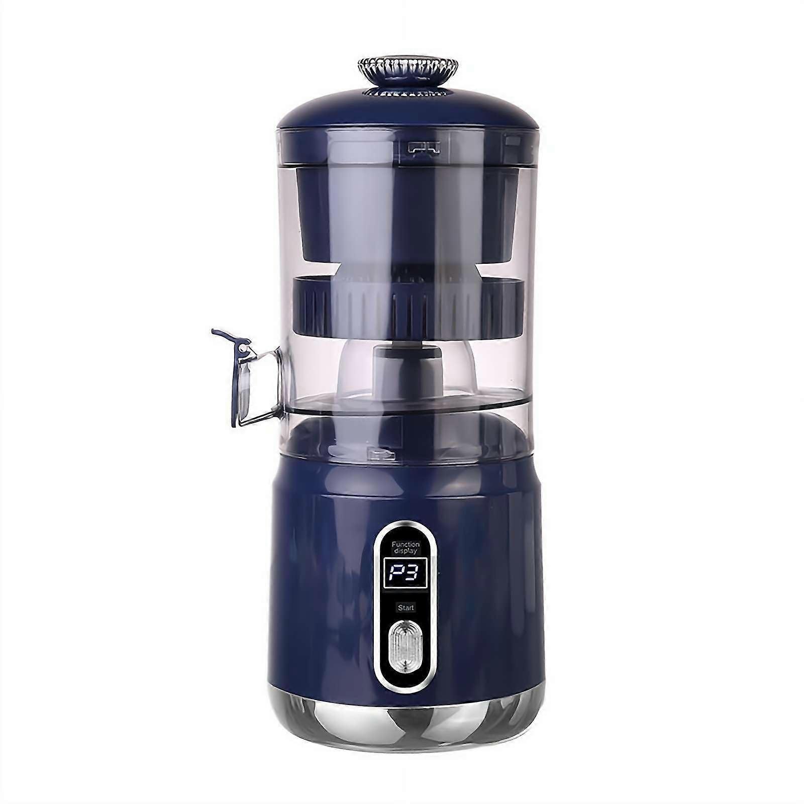 Electric Citrus Juicer 80W Cordless Rechargeable Orange Lemon Press, BPA Wide Mouth 110mm, Quiet OneTouch, Easy Clean Portable Set Blue