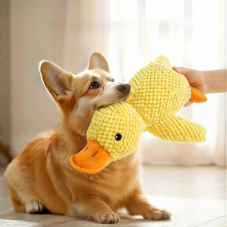 Plush Squeaky Duck Dog Toy-Bite-Resistant,Soft Chew Toy for Medium to Small Breeds Interactive Sound Effects,for Play & Training