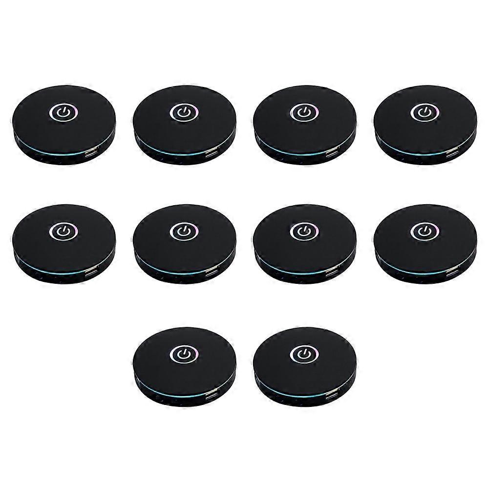 10X Computer Switch RGB Lighting Effect External Host Power Switch Button,Suitable for Internet Cafes,Offices (Black)
