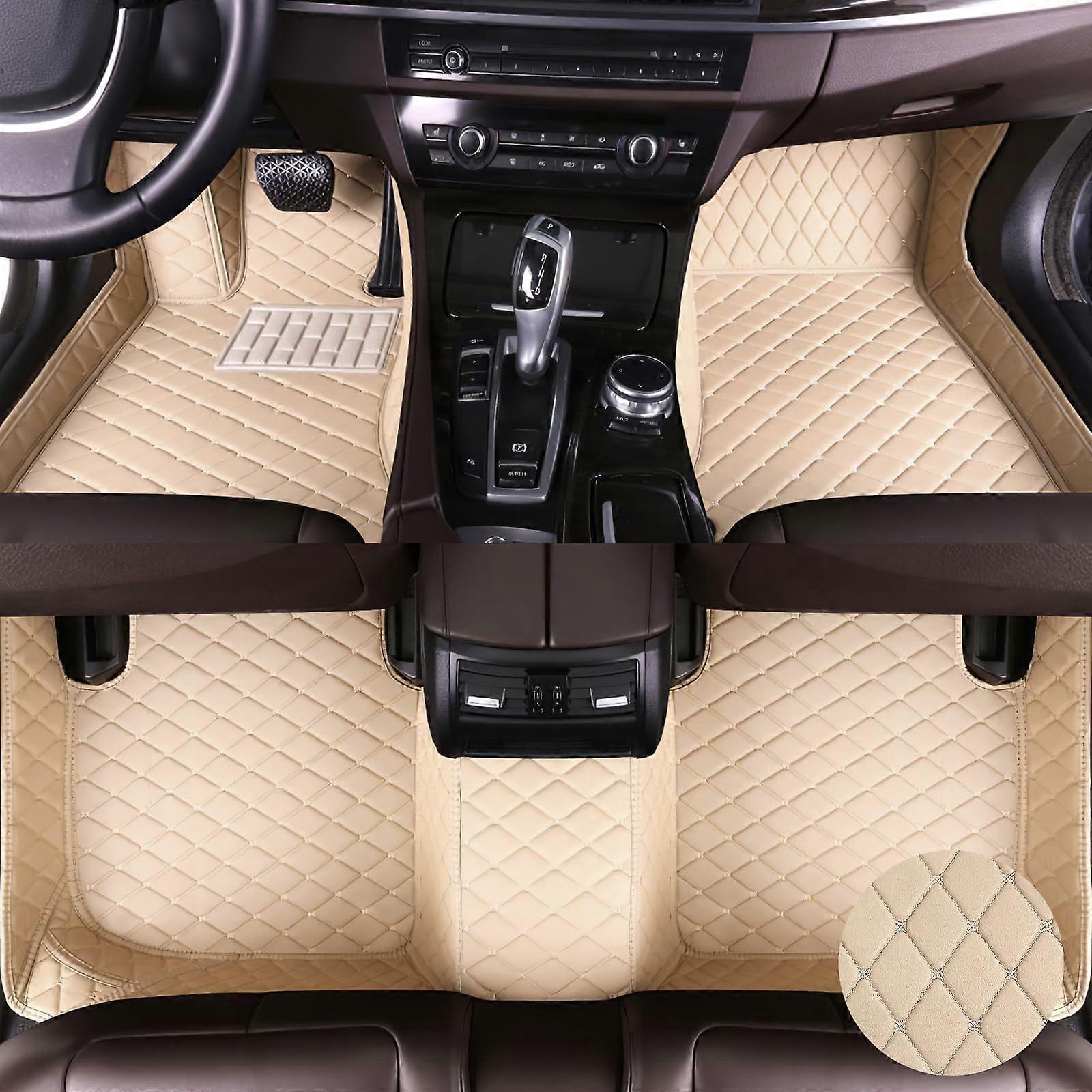Floor Mats for Lincoln MKZ 20142016 Leather AllWeather Liners Full Set Cream Custom Fit