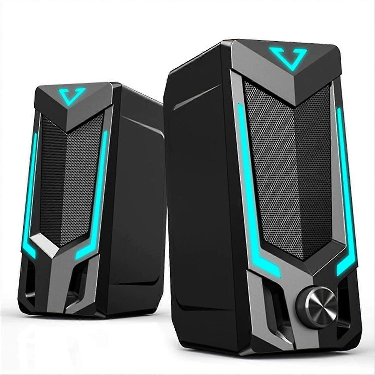 Bluetooth RGB Computer Speaker, Desktop Computer Speaker,Desktop Stereo Speaker, USB Powered, with L