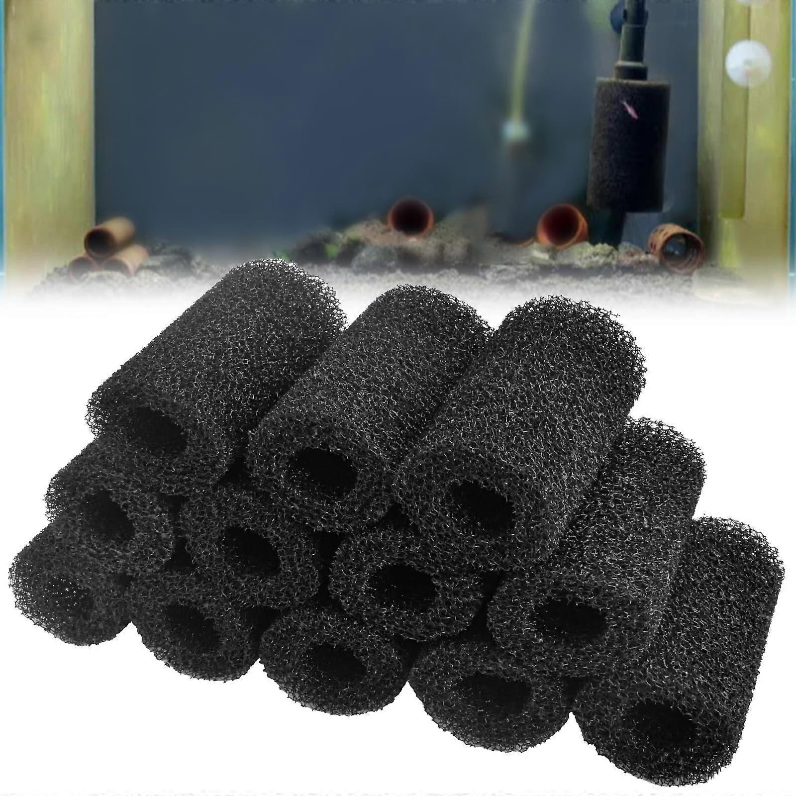 12 Pack Aquarium Filter Sponge Prefilter Guard for Shrimp Fry Fish Tank, Coarse Reusable Black
