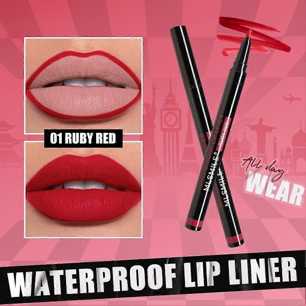 MLSMILE Gourd Head Lip Liner Precise Brush Tip Lightweight Matte Texture Defines Lip Contour Easily With Moisturizing Ingredient