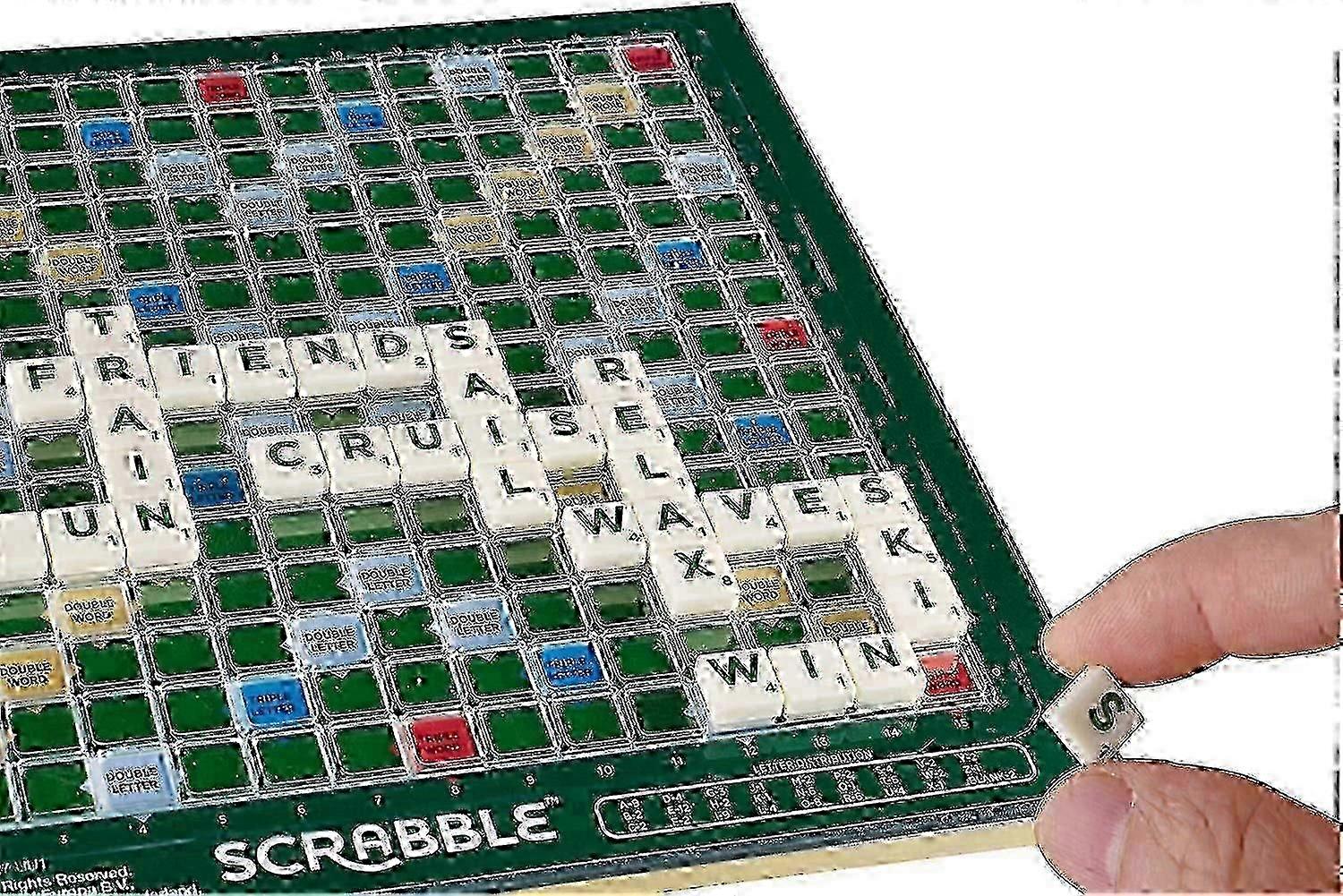 Scrabble Large Folding Edition with Rotating Wooden Game Board