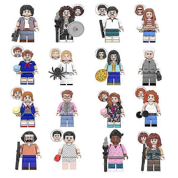 16-Pack Stranger Things Building Block Figures 4.5cm - Nancy, Jonathan, Eleven - Compatible with iPhone14ProMax (6.7") - Navy Blue