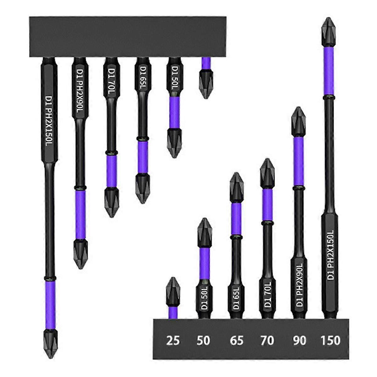 Magnetic Impact Bit Set with Anti-Slip Long Screwdriver Bits for Power Drilling