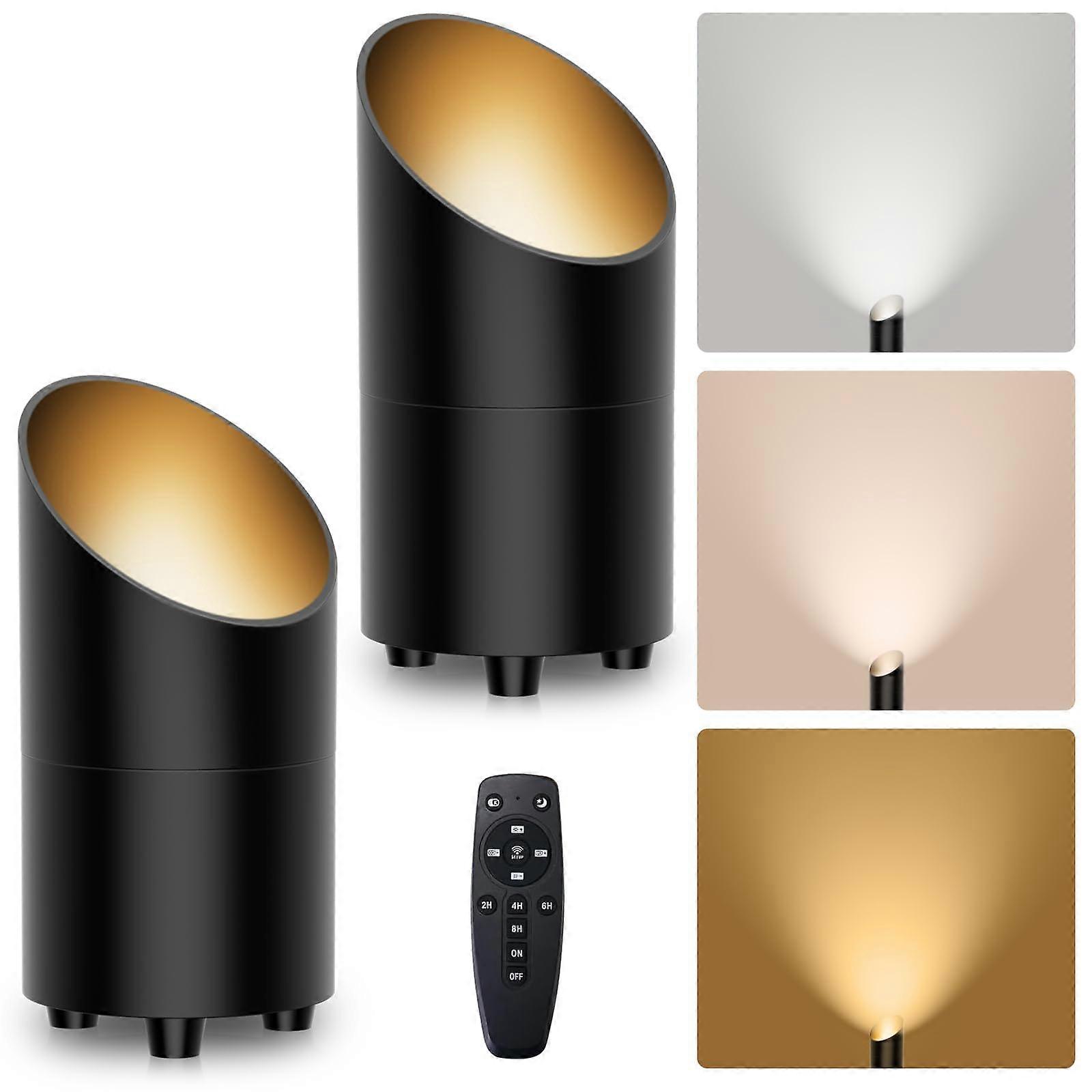 LED Uplighting Floor Lamp with Remote, Adjustable Color Indoor Spotlight, Foot Switch, 2 Pack