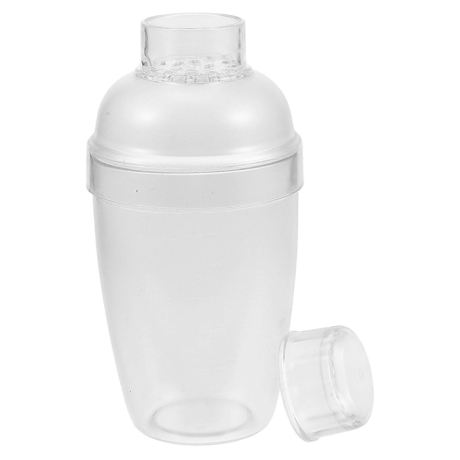 Cocktail Shaker Cup with Builtin Scale for Precise Mixing 350 ml Transparent Plastic