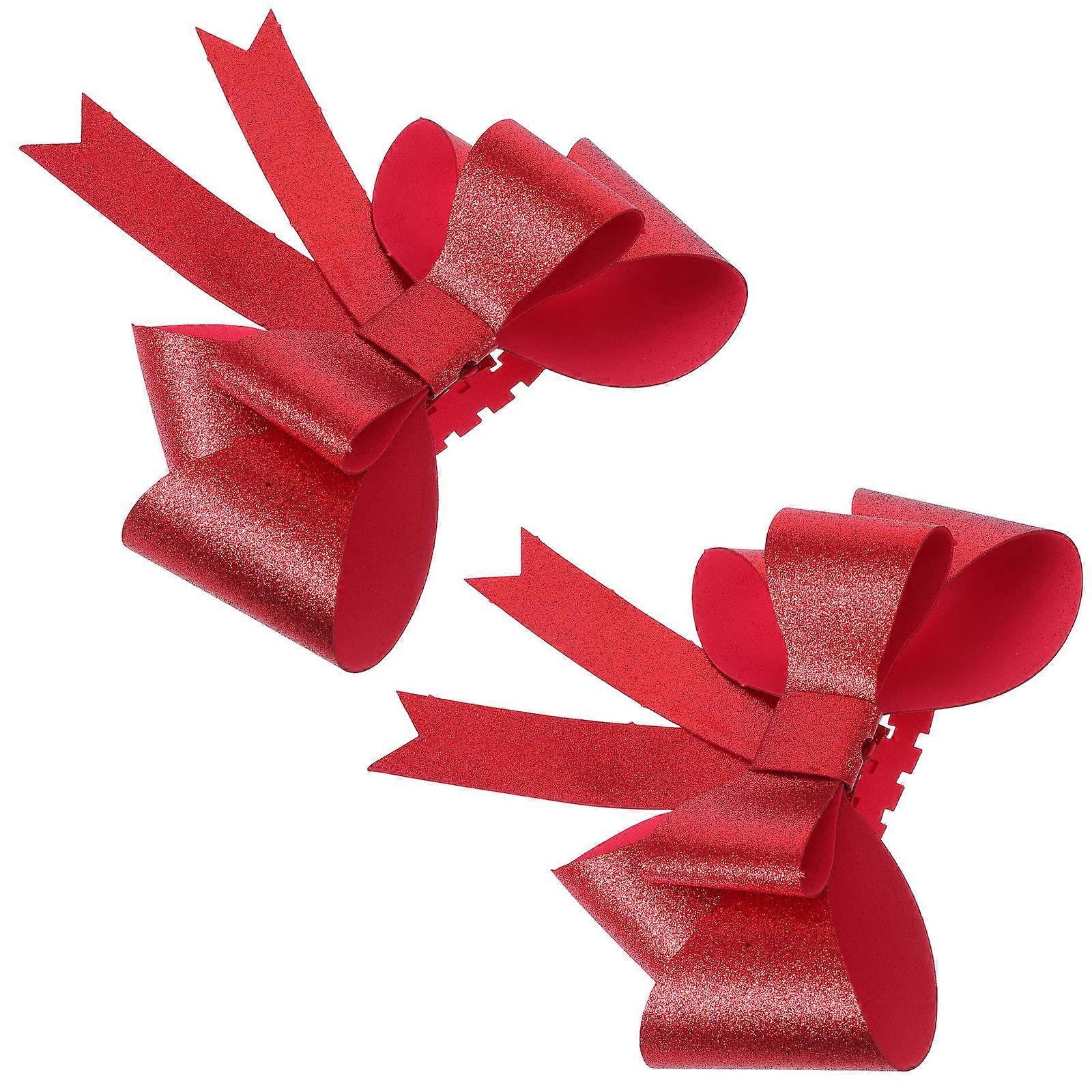 Red Bowknot Curtain Tiebacks for Home 2Pcs Elegant Decorative Window Fasteners