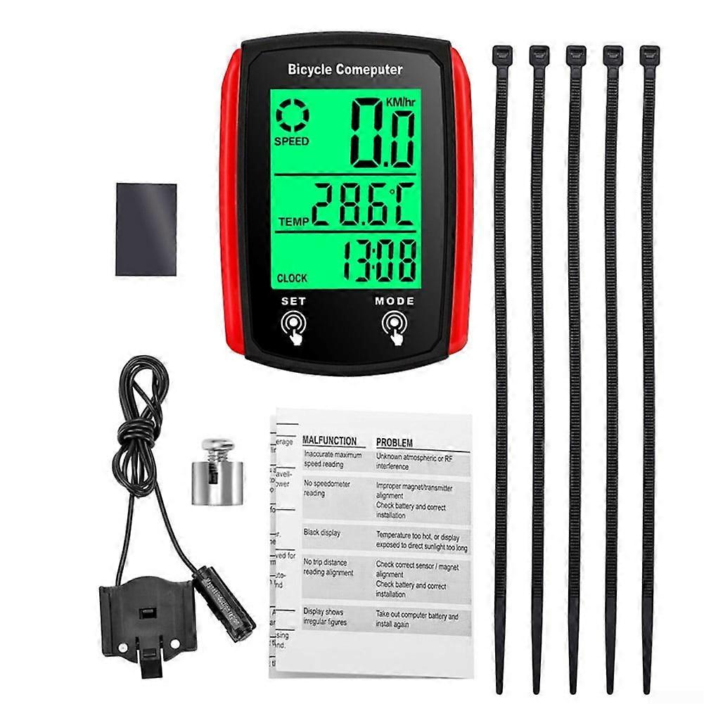 Waterproof Bicycle Wired Speedometer Bike LCD Computer Speed Odometer English