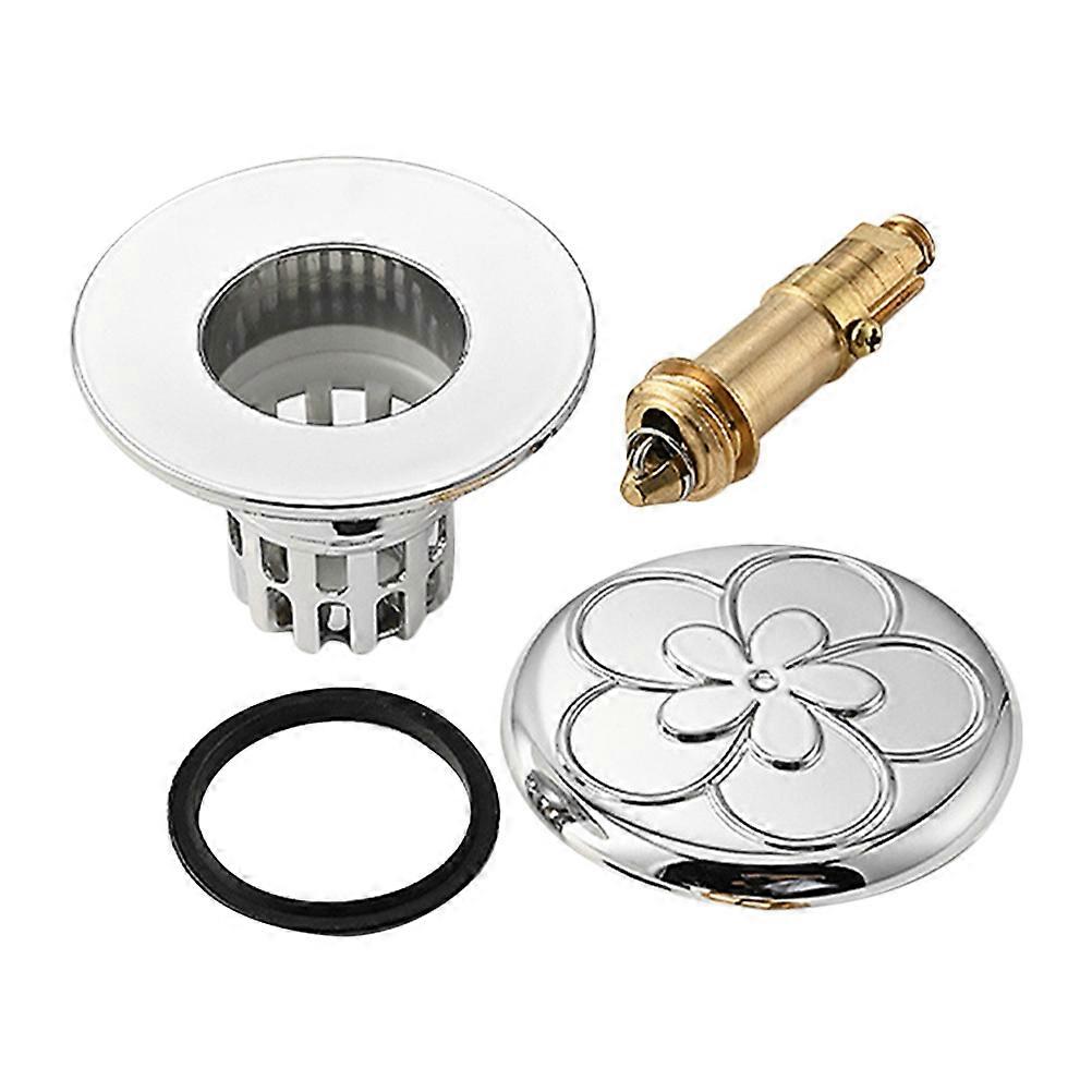 Sink Stopper Bathroom Drain with Built-in Filter 4Pcs Bathroom Set