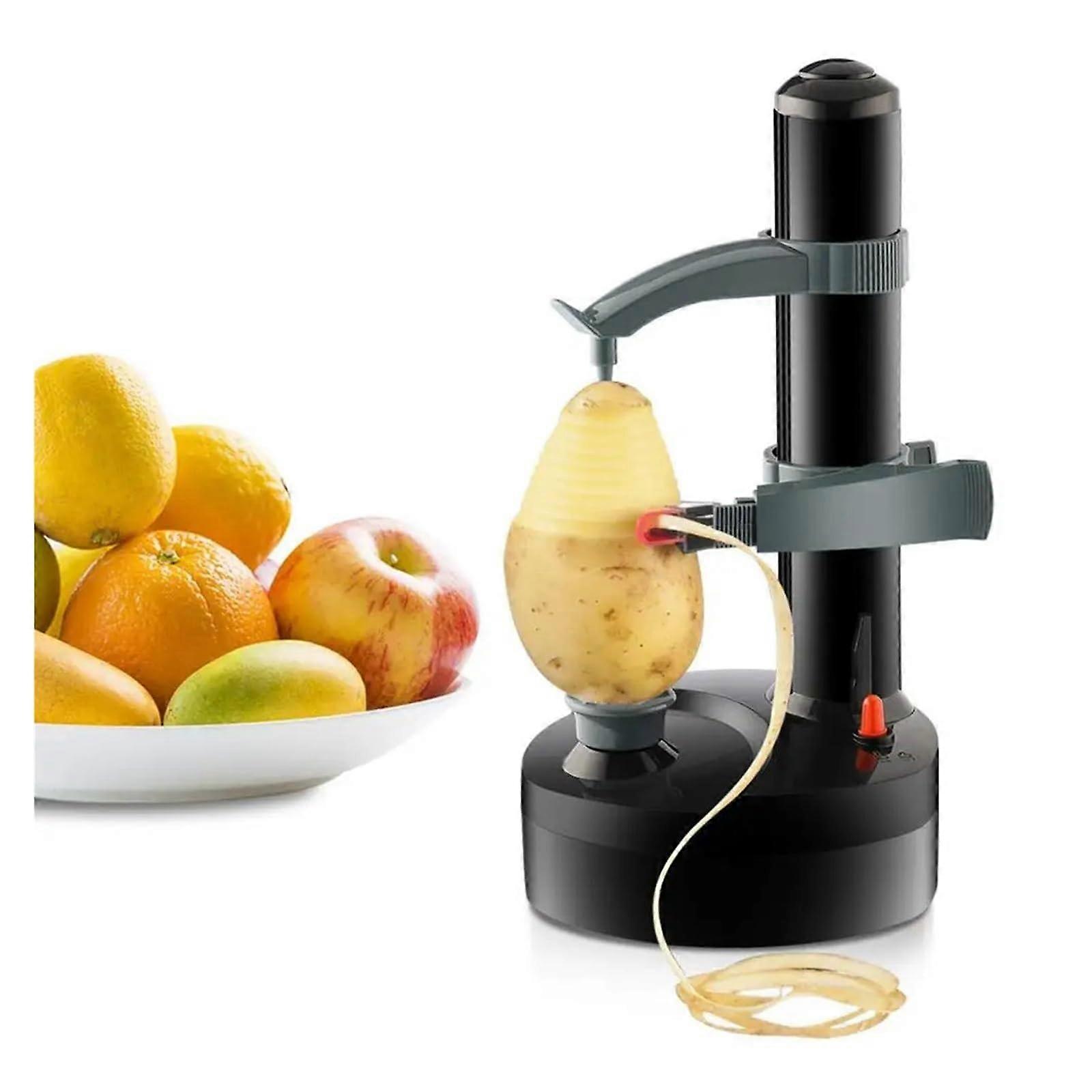 Electric Potato Peeler Hands Automatic Fruit and Vegetable Peeler with Adjustable Blade Black