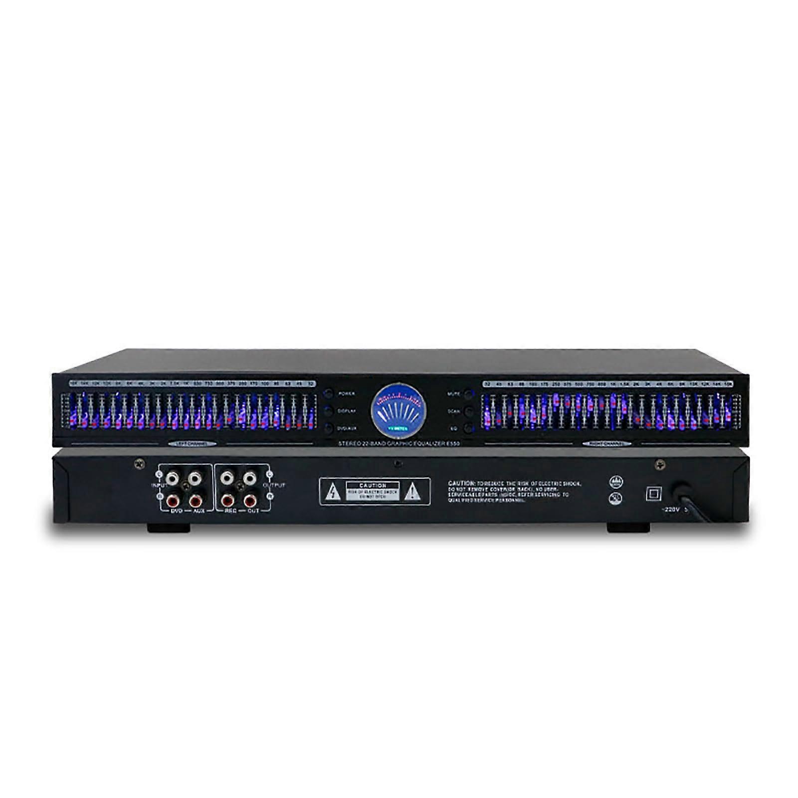 22Band Stereo Graphic Equalizer with Dual Channel Control and Noise Reduction for Studio Stage