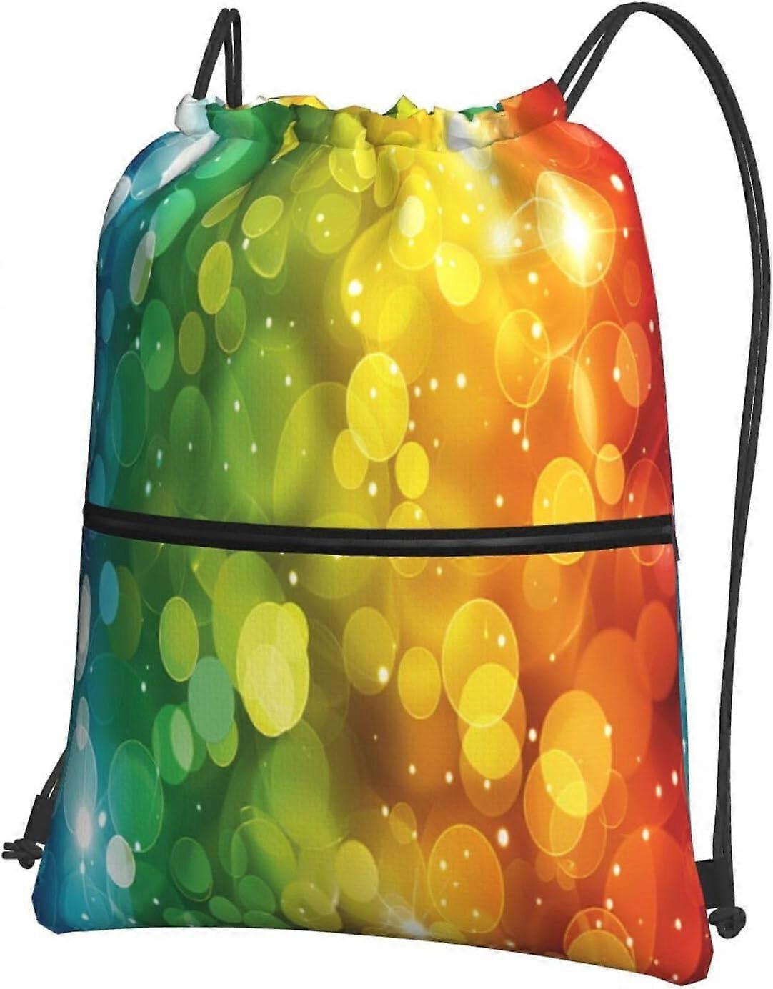 Color aperture Lightweight Drawstring Gym Bag for Men-Durable Water-Resistant Mesh for Sports, Travel, Yoga, Camping