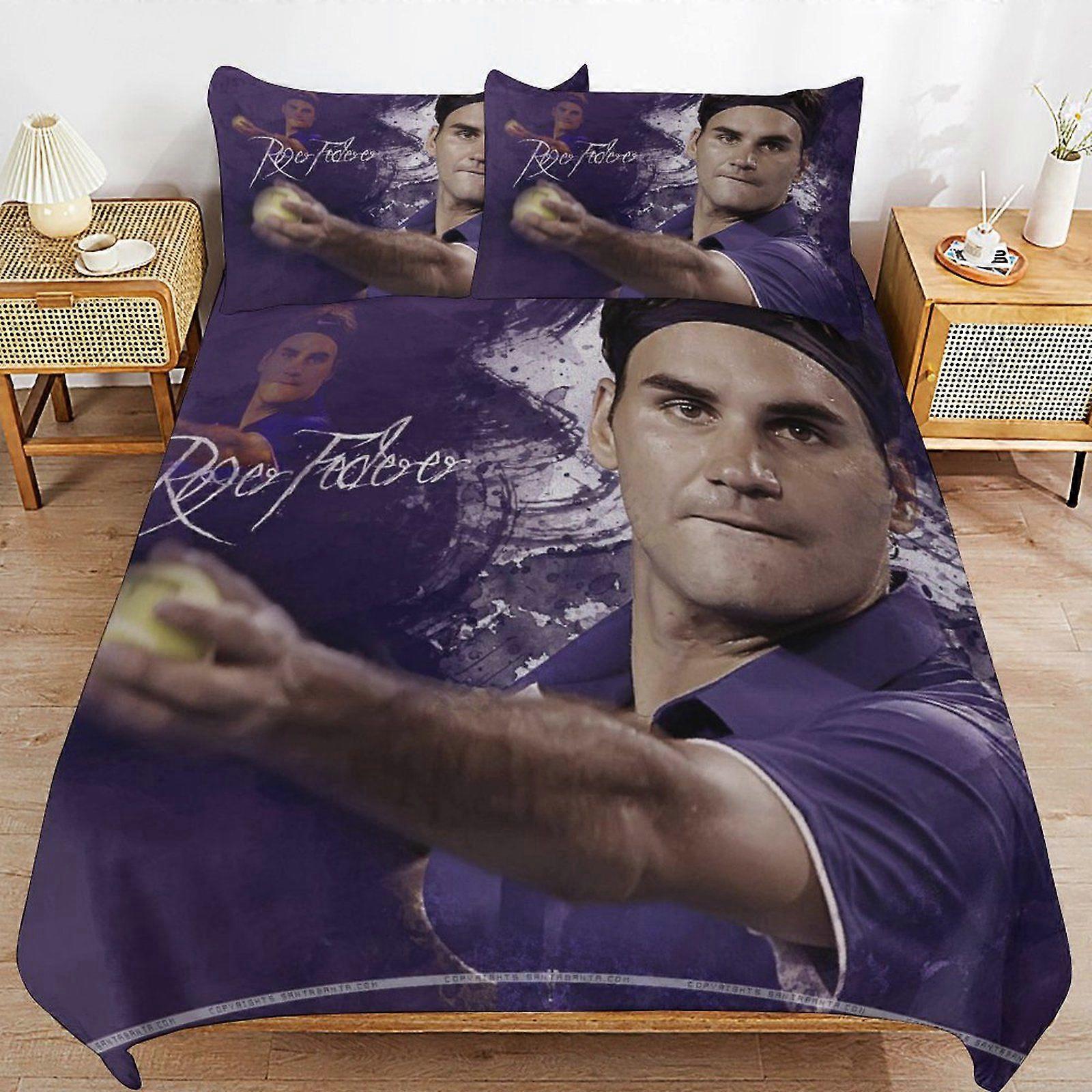 Roger federer  Handling Daily Rest Machine Friendly Touch Durable Zip Duvet Cover Sets Performance