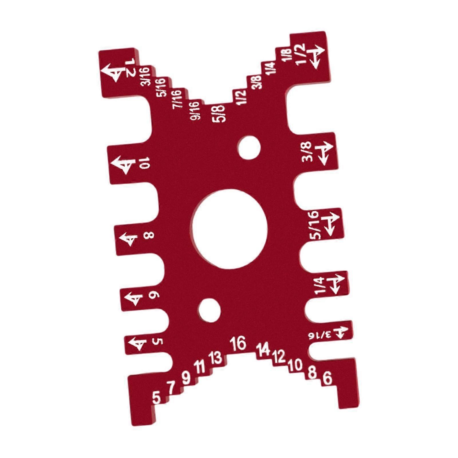 Dovetail Jig Aluminum Caliper Gauge with Dual Scale  Precision Carpenter Measuring Ruler, Red