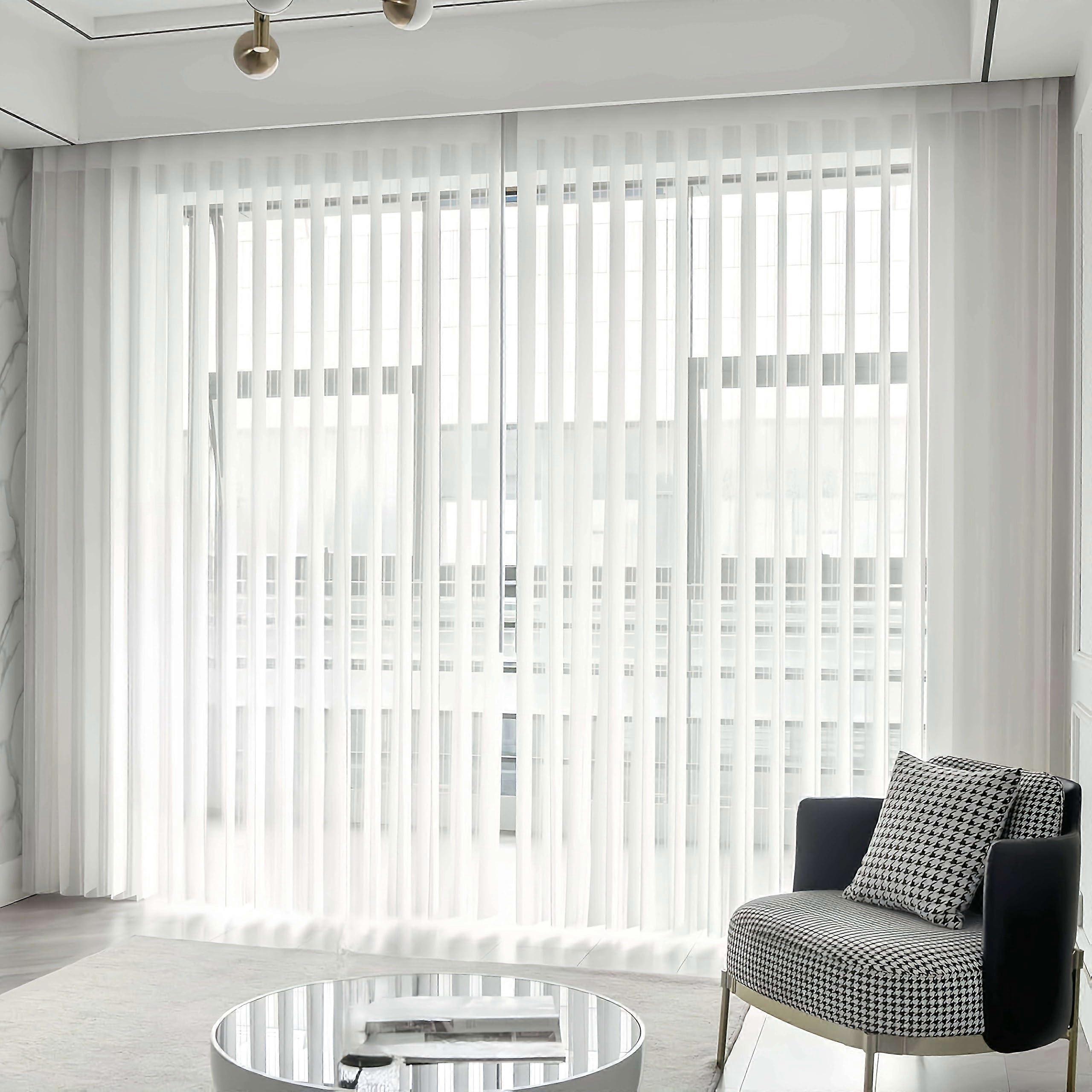 Cordless Blackout Vertical Blinds for Sliding Glass Doors, Custom Size, White 43.5'x75'