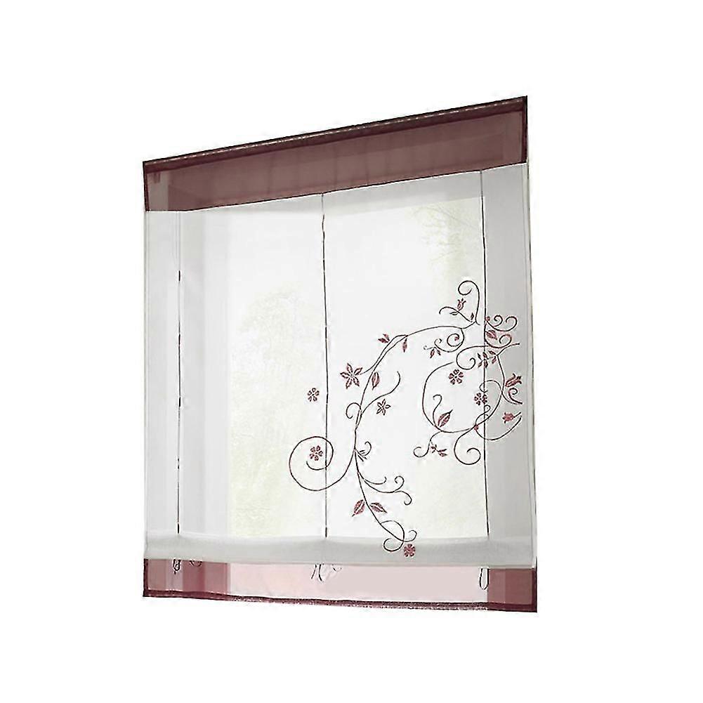 Roman Leaves Embroidered Window Curtain Set Blinds Door Screen Room Devider