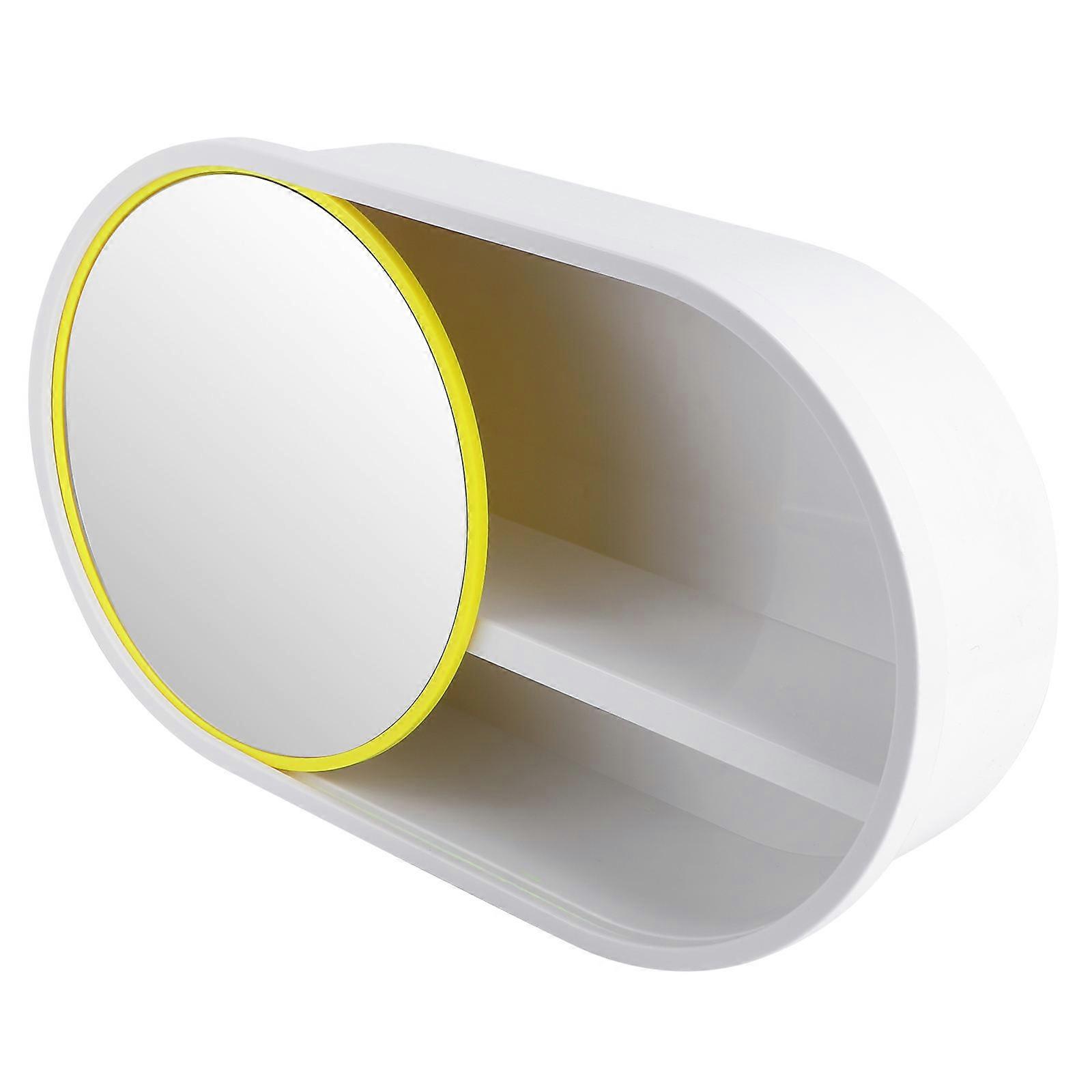 Yellow Wall-Mounted Makeup Box Storage Rack for Bathroom 2Pcs Plastic