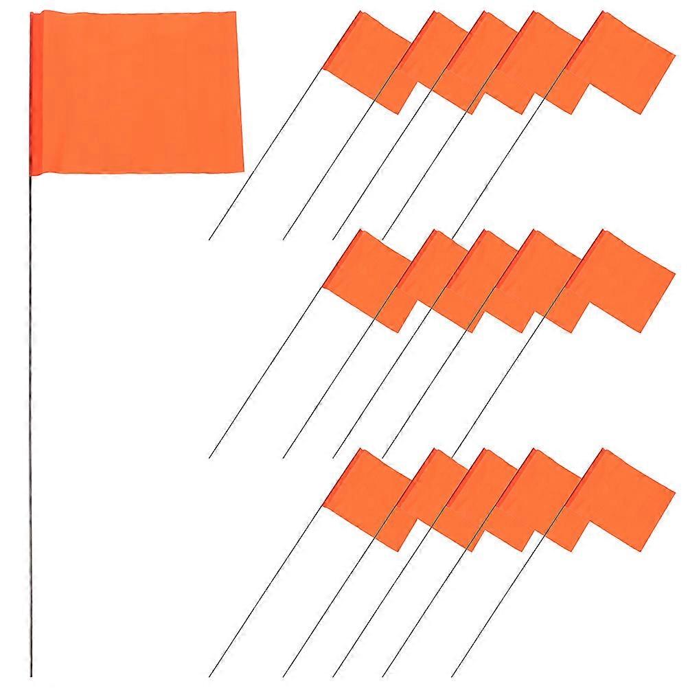 Durable Orange Yard Marker Flags for Ground Marking 50Pcs