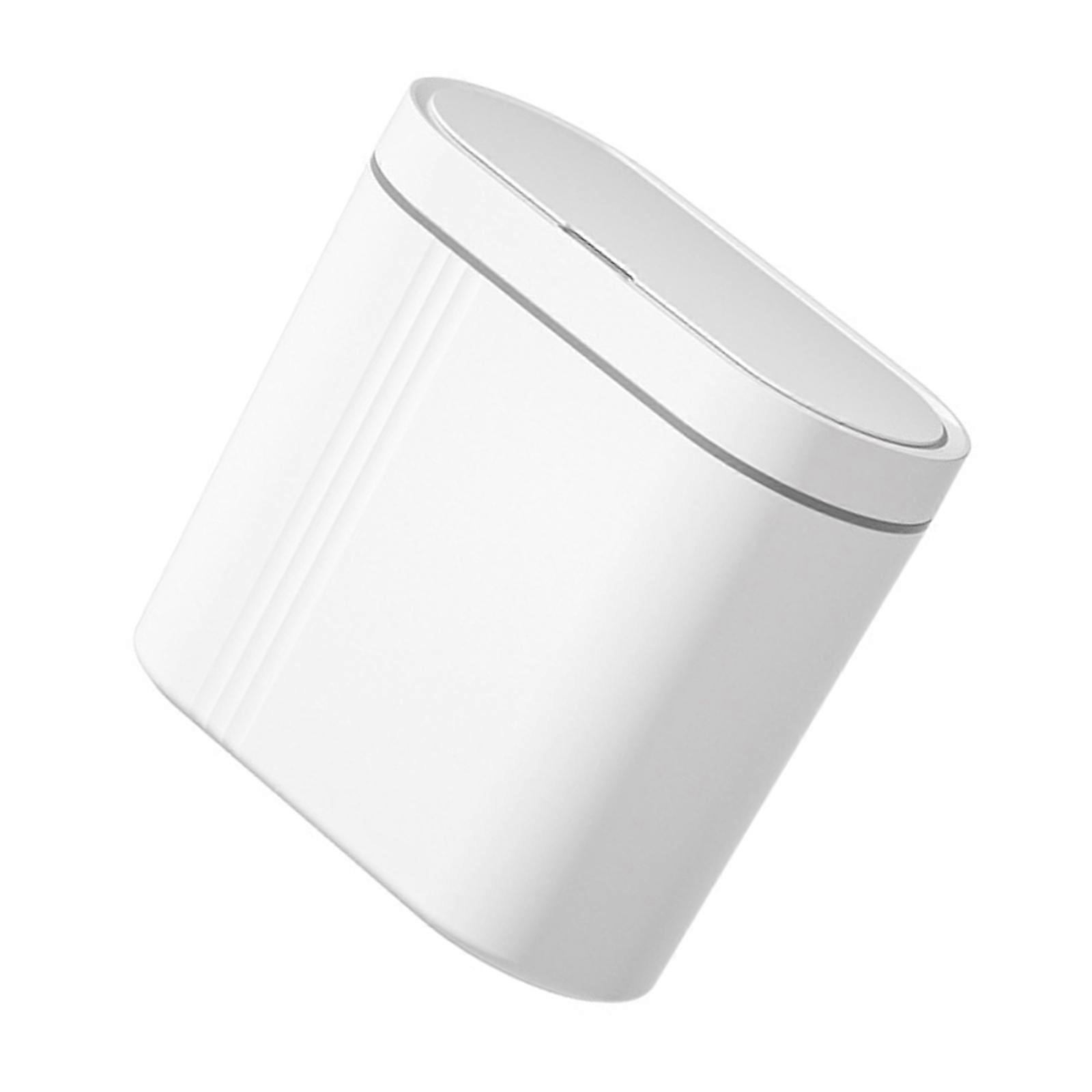 Automatic Sensor Activated Trash Bin Wall Mounted for Bathroom Kitchen Quiet Close Wall Mount Plastic  White