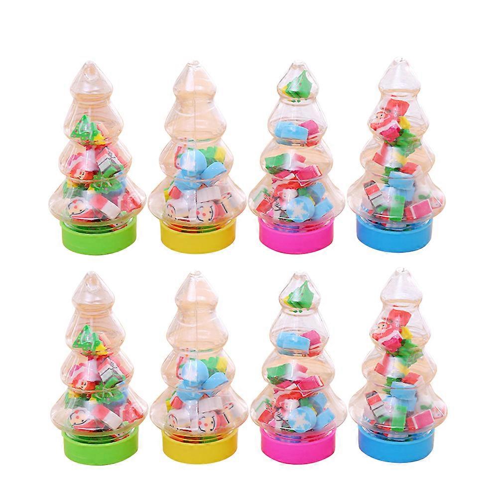Christmas Erasers Practical Christmas Tree Erasers for Students 8 Bottles