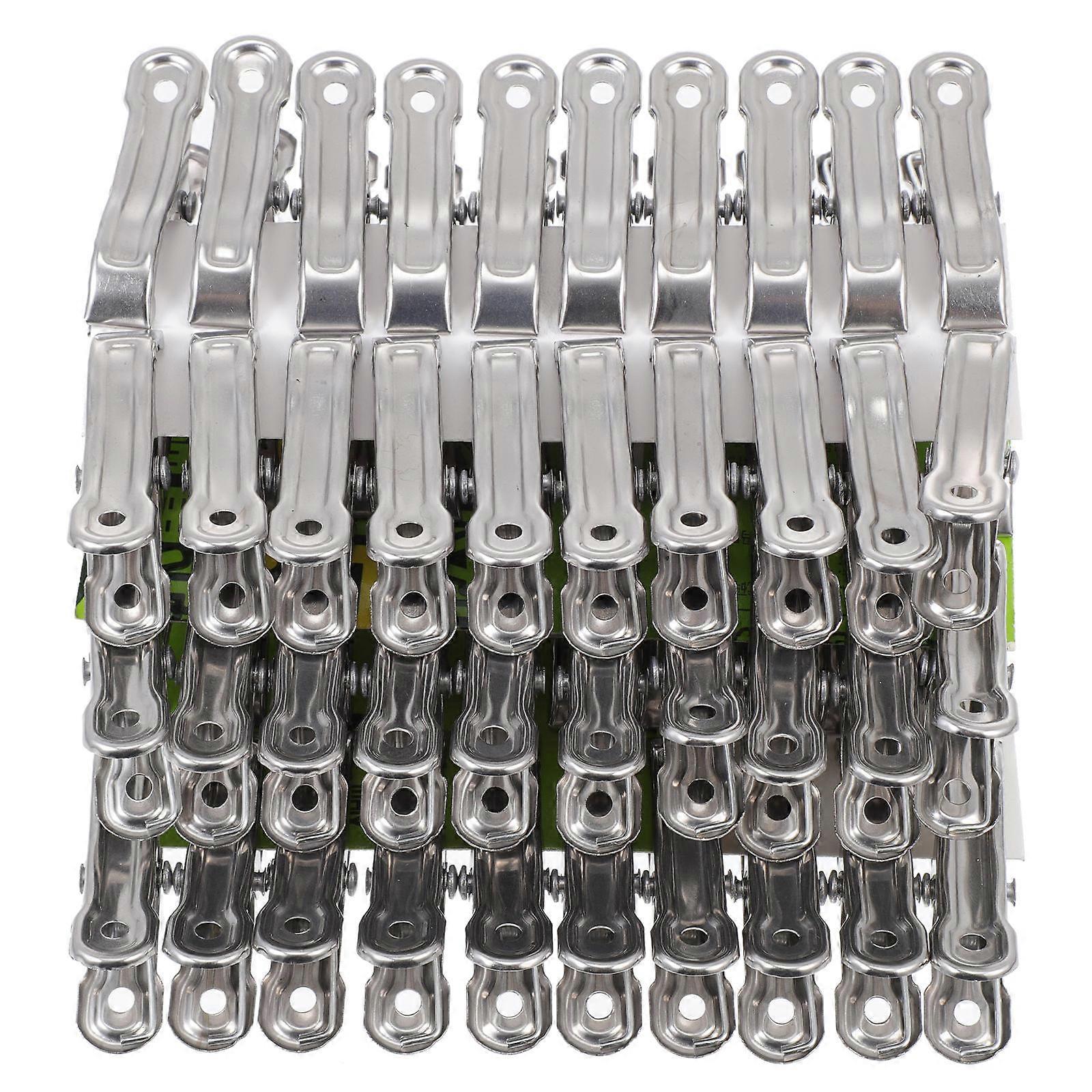 Silver Garden Windproof Clip for Outdoor Use with 60Pcs Fixing Clips