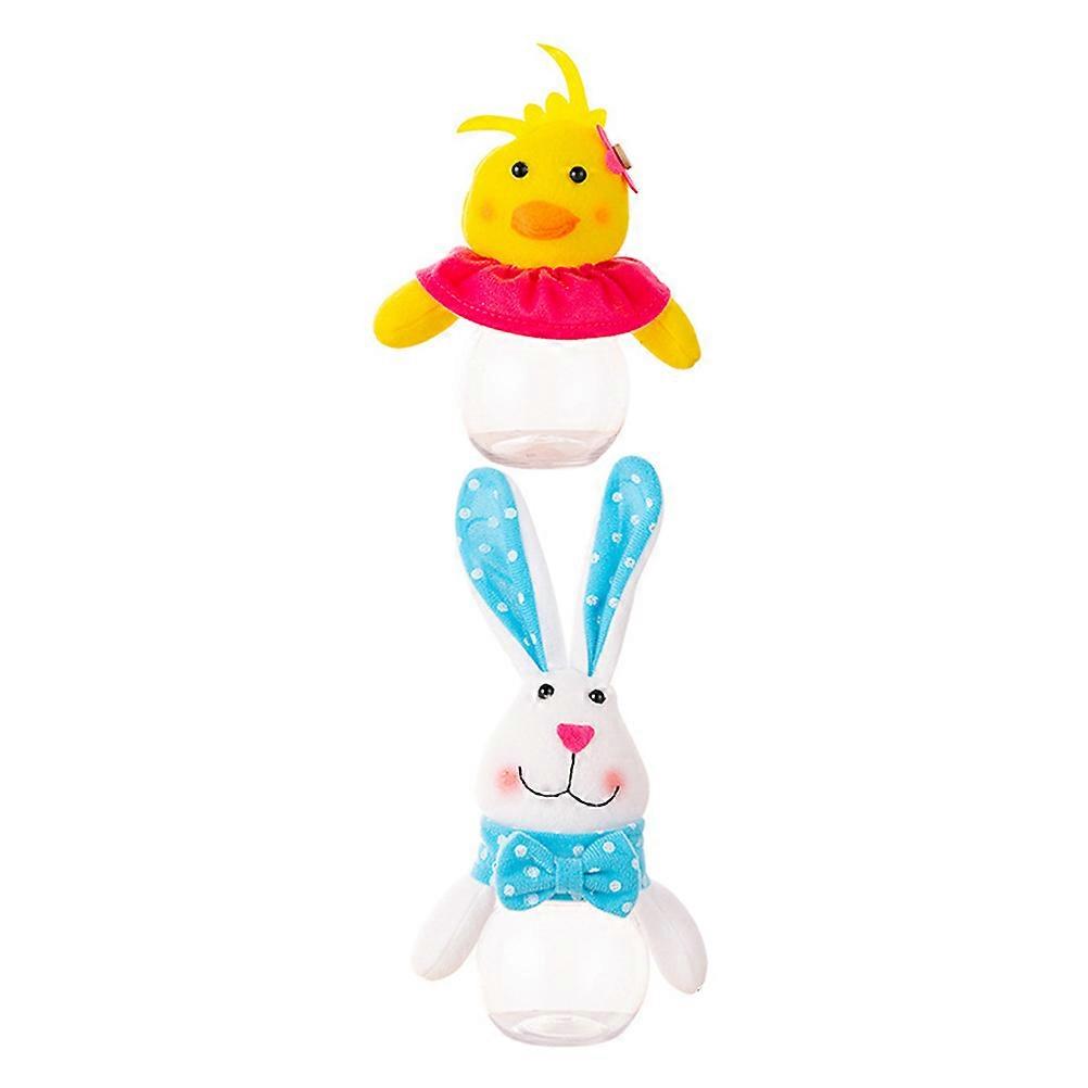 Reusable Easter Candy Boxes Bunny and Duck Holder for Sweets 2Pcs