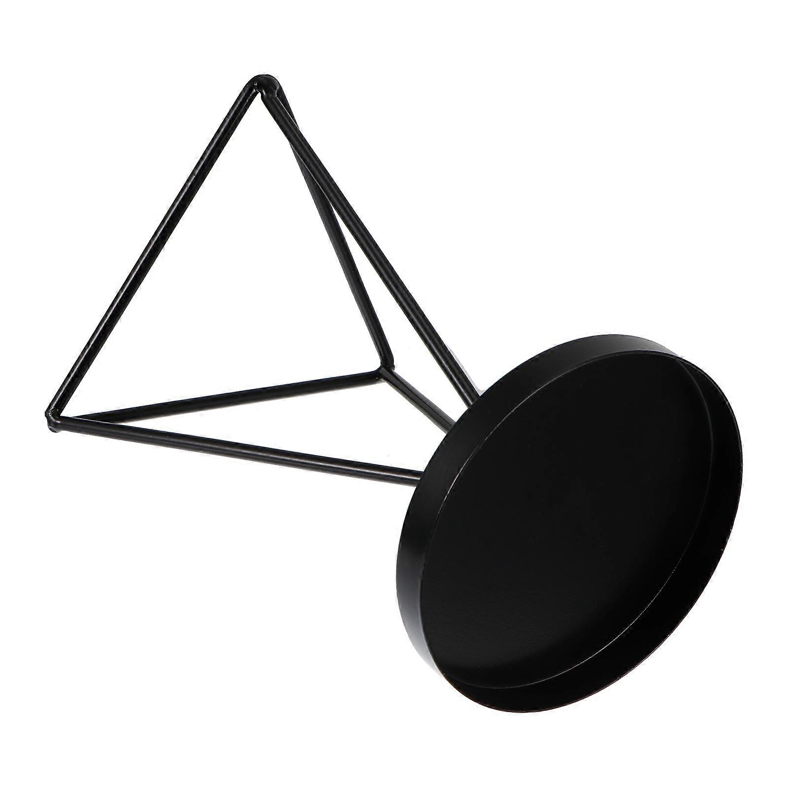 Iron Pillar Candle Holder Black Candlestick Stand for Storage Use