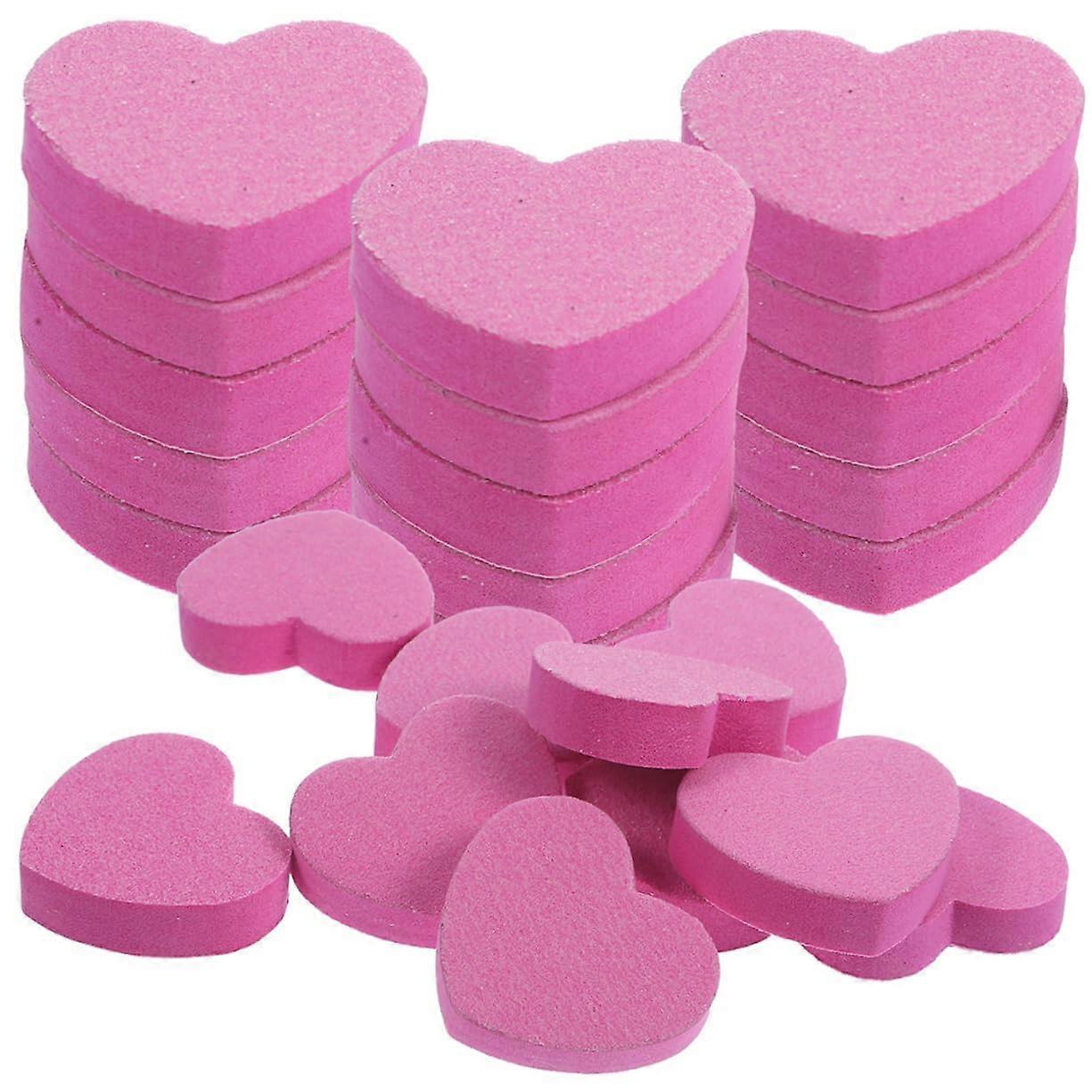 Nail File Set 100pcs Dual Side Buffer Block for Manicure Pedicure Heart Shaped Washable
