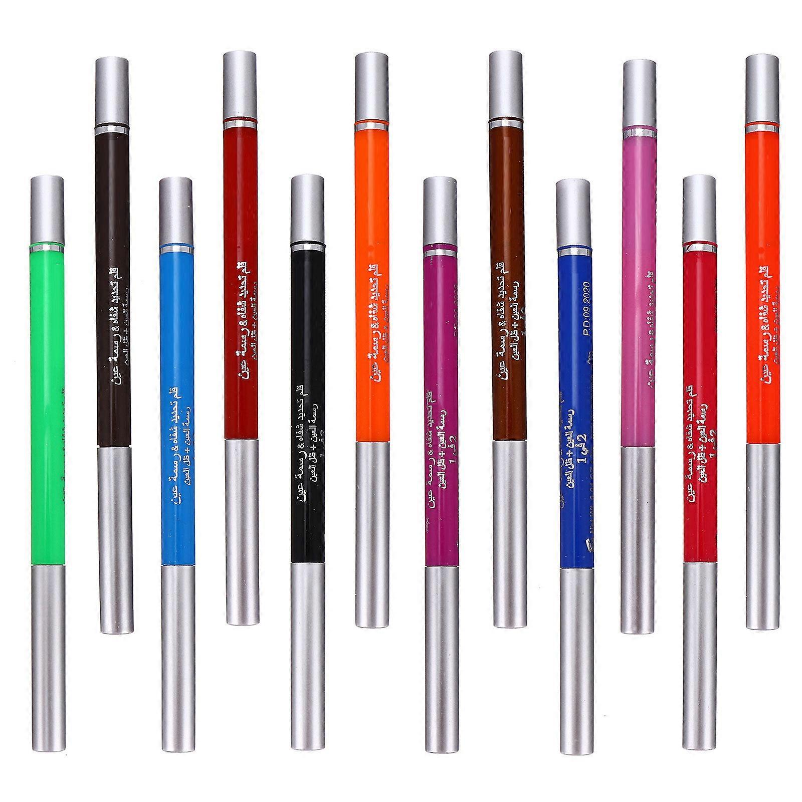 Quick-Drying Eyeliners Eye Liner Set 12Pcs Auto-Rotating Multi-Color