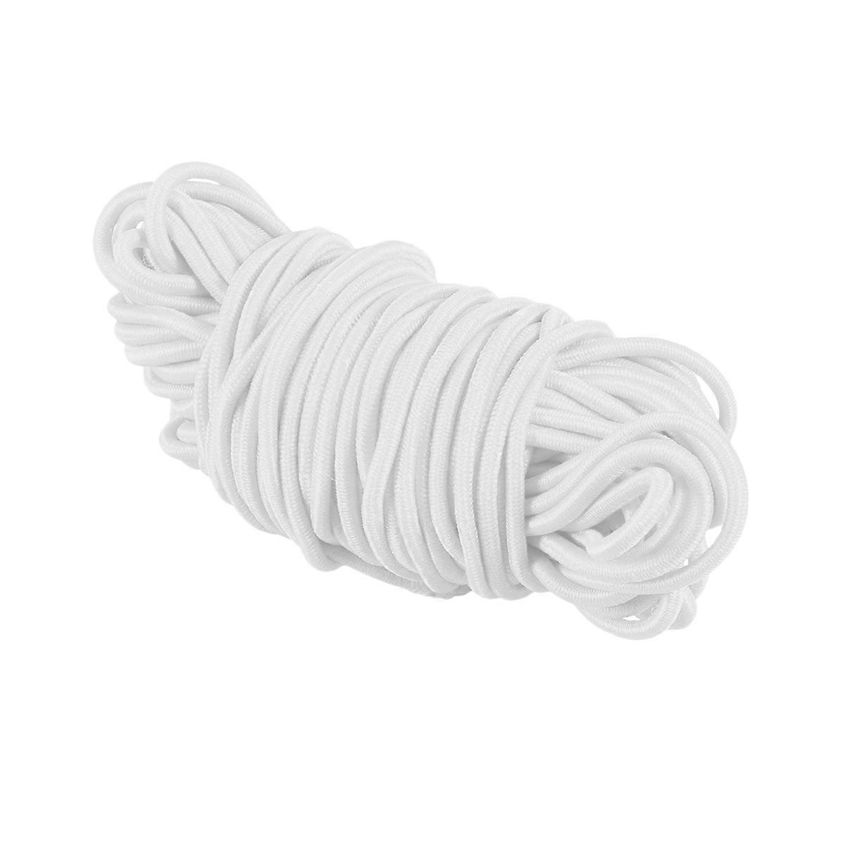 1PC 10M Long Round Elastic Cord Durable Rubber Band Multi purpose Stretch Rope for Home and Store Use White