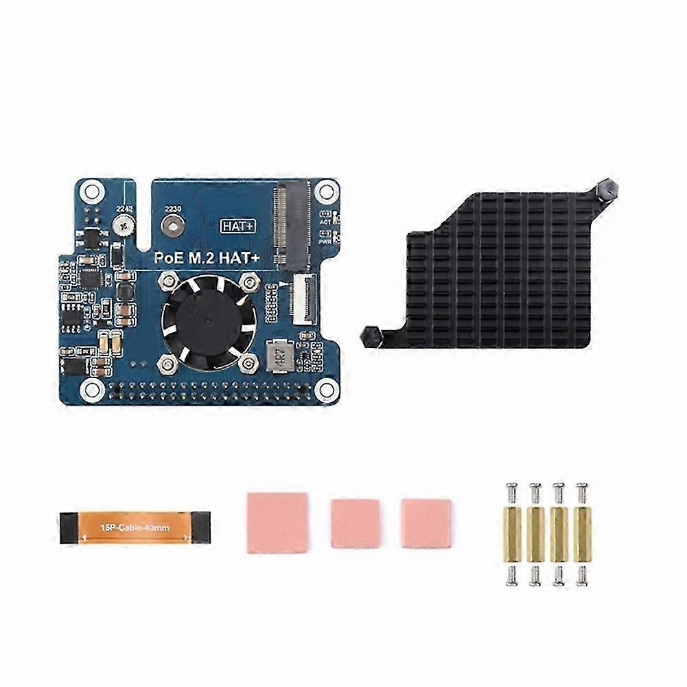 Raspberry Pi 5 M.2 NVMe SSD Adapter with PoE HAT Support