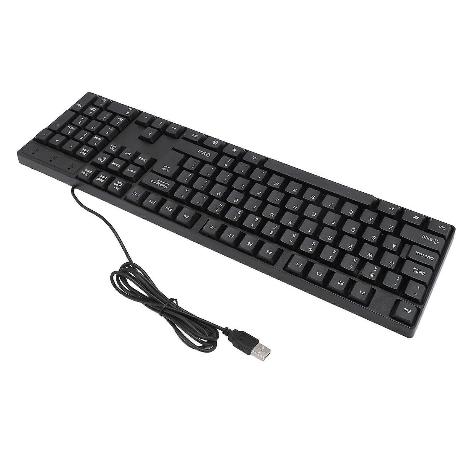 Wired Gaming Keyboard 104 Keys USB Computer Keyboard with Ergonomic Tilted Design for Office