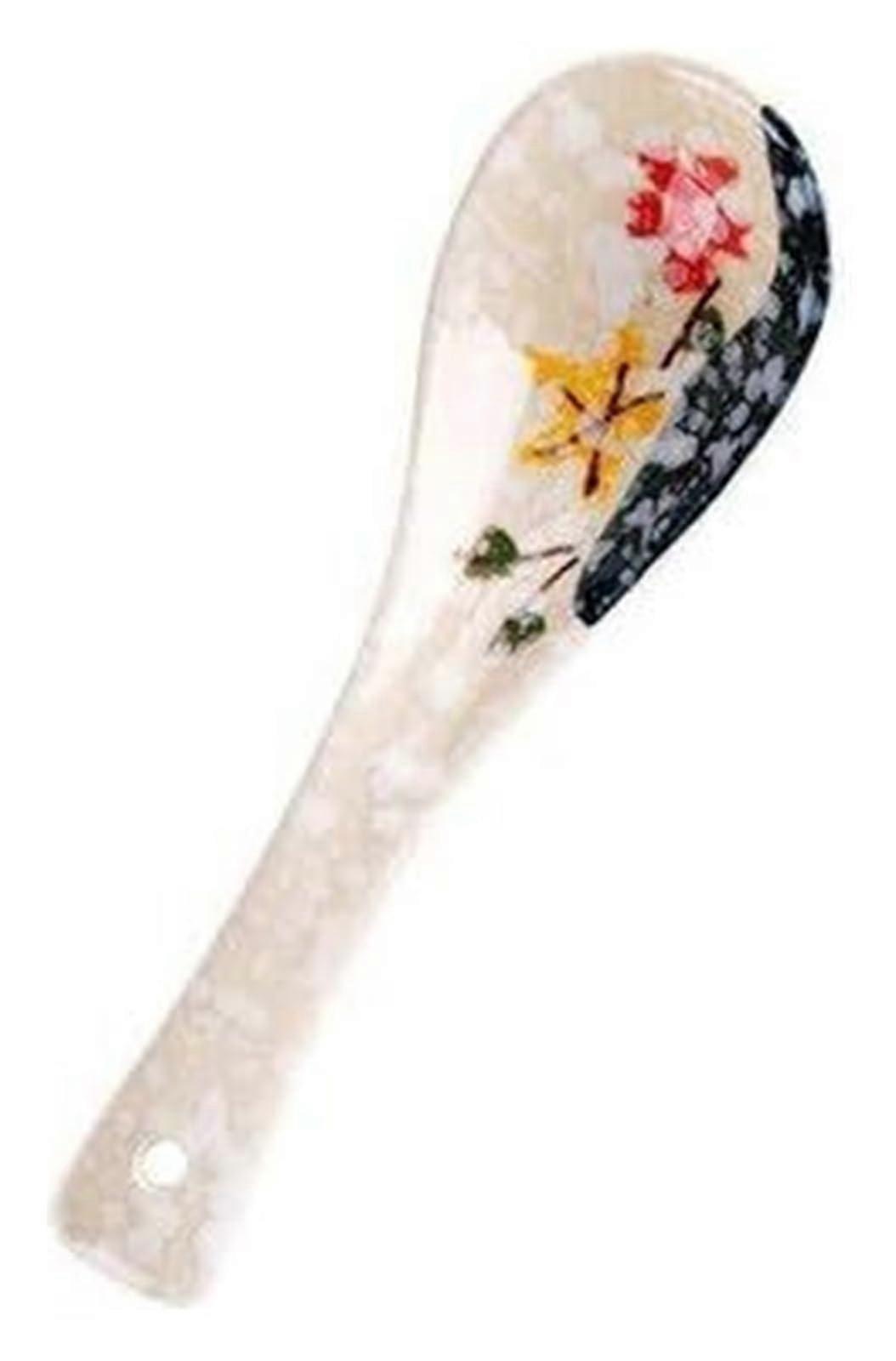 10pcs Ceramic Soup Spoons and Rice Spoons Set Microwave Safe Dishwasher Friendly Kitchen Tableware