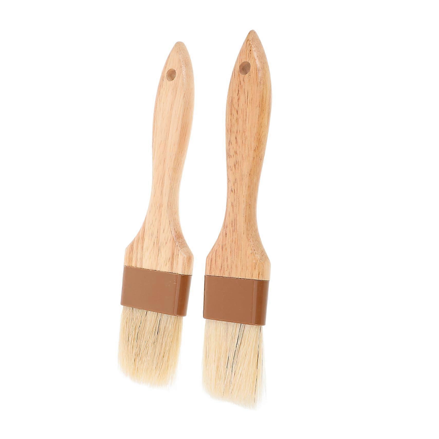 2pcs Ergonomic BBQ Basting Brush Set with Heat Resistant Silicone for Grilling and Baking