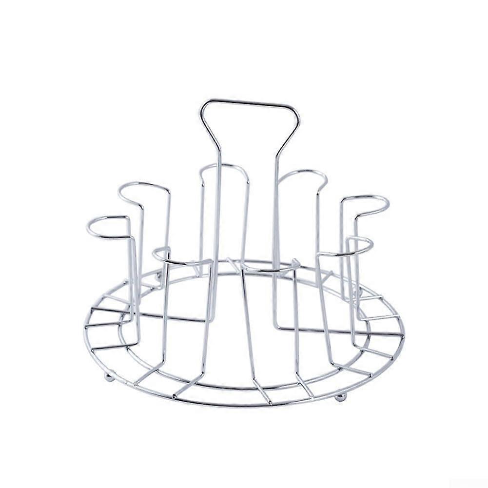 Stainless Steel Cup Rack with Upside Down Drying, 8 Position Glass Storage Holder for Kitchen