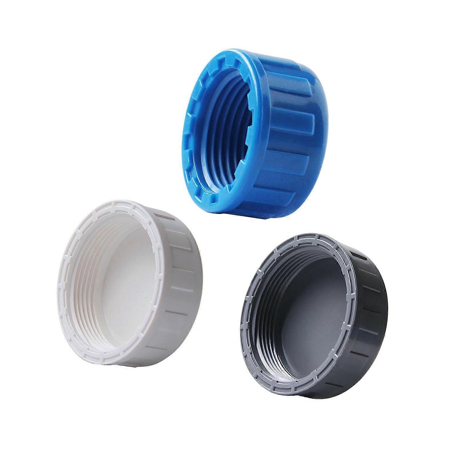63mm Gray PVC Threaded Cap for Pipe End Sealing, Durable and Easy to Install