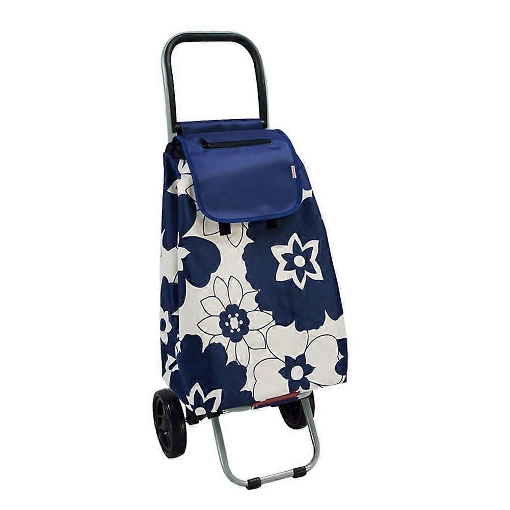 Foldable Shopping Trolley with Wheels, Lightweight Aluminum Frame, Removable Bag, Orange